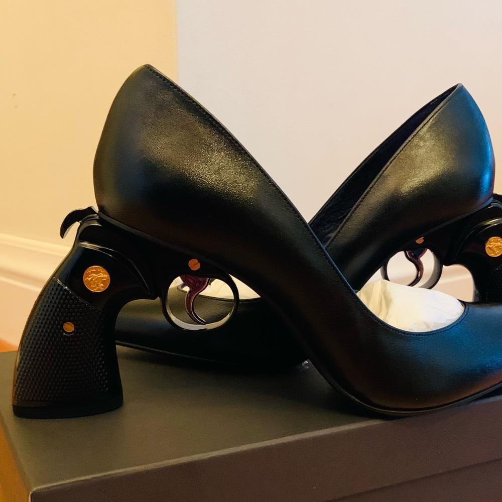 Black Triggering Heel Pumps Size 8.5